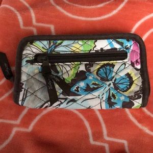 Thirty-One zipper butterfly print wallet